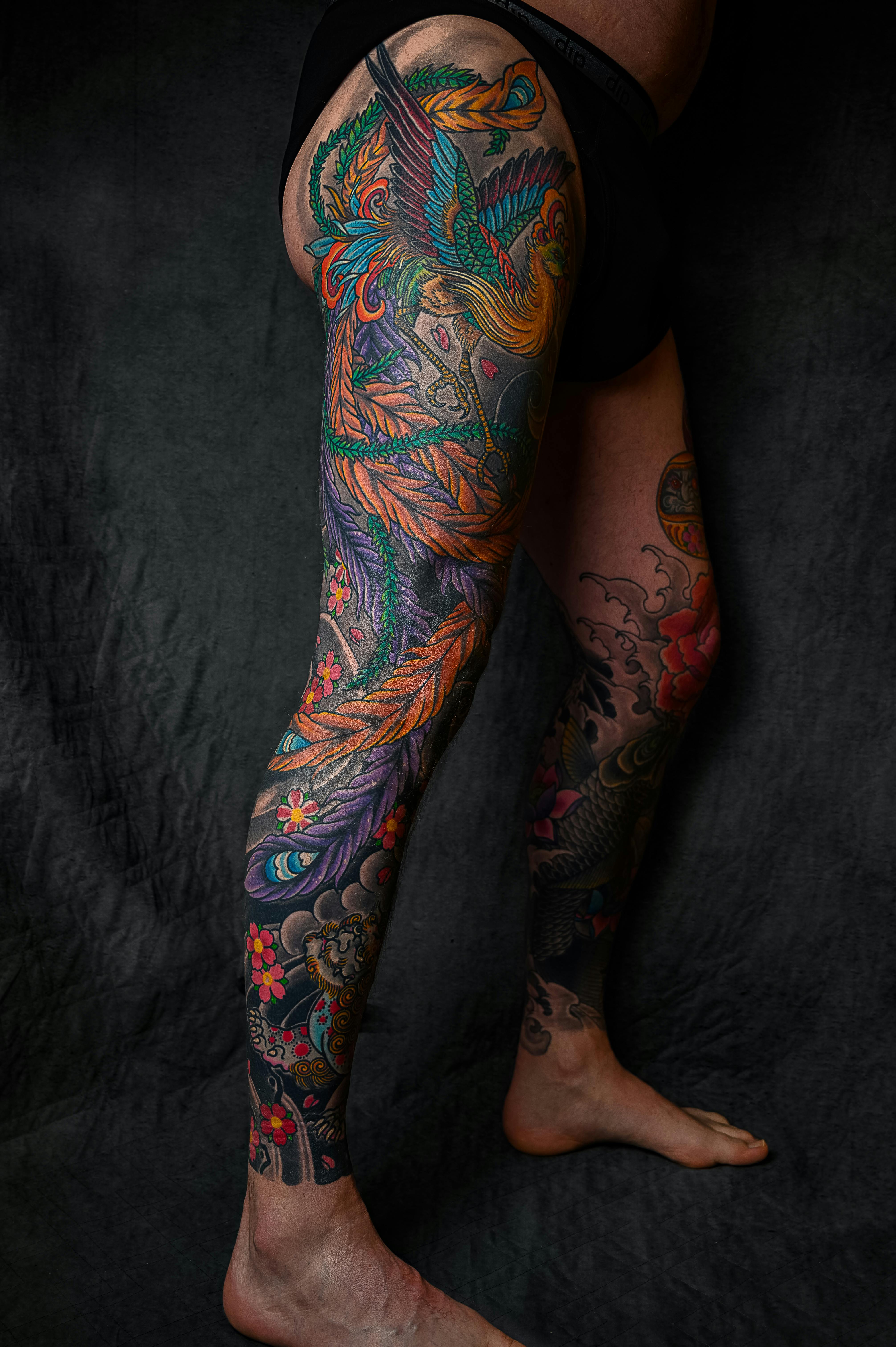 Matching leg tattoos 💕 Thank you Rosemary! . . #ornamentaltattoo #blxckink  #btattooing #floraltattoo #qttr #allsacredtattoo #denverta... | Instagram